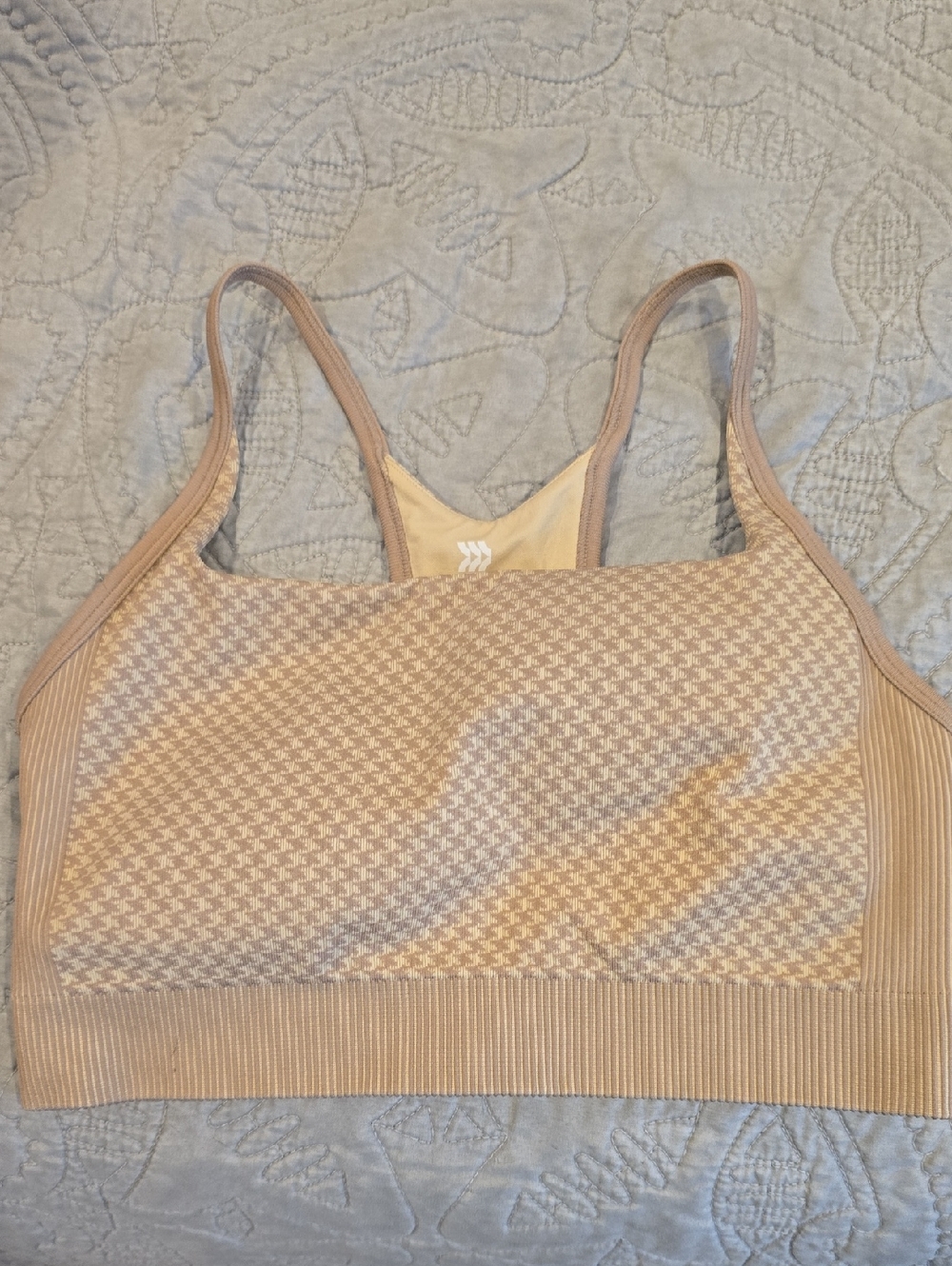 all in motion Beige Houndstooth Seamless Bralette